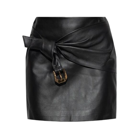Versace Women Leather Mini Skirt With Buckle - Picture 1 of 5